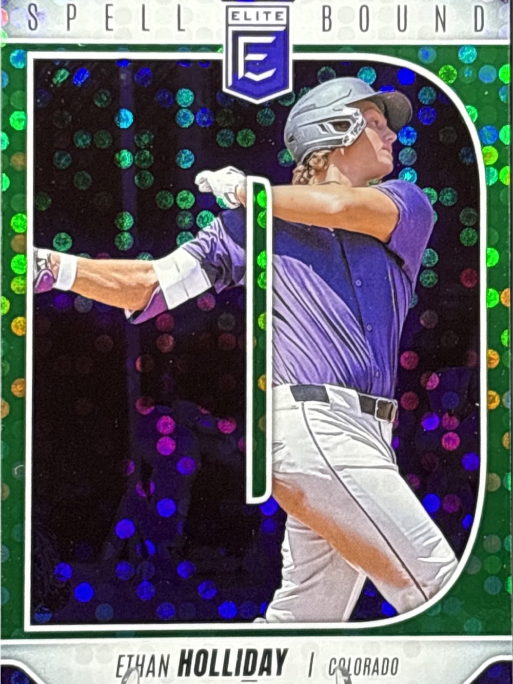 Panini Elite Spellbound Ethan Holliday Baseball Card - Green Prizm Holo